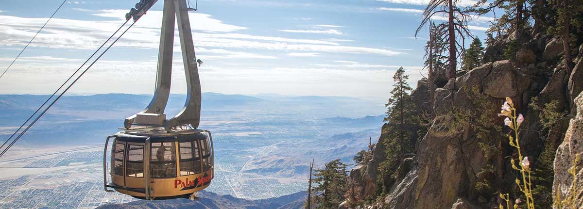 Palm Springs tram at the top of San Jacinto overlooking the Coachella Valley.