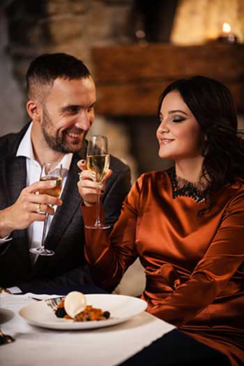 Elegant diners at a celebration.